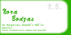 nora bodzas business card